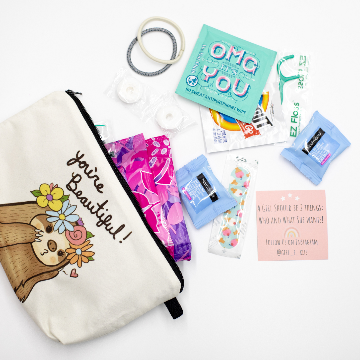 slot girl emergency kit the items inside