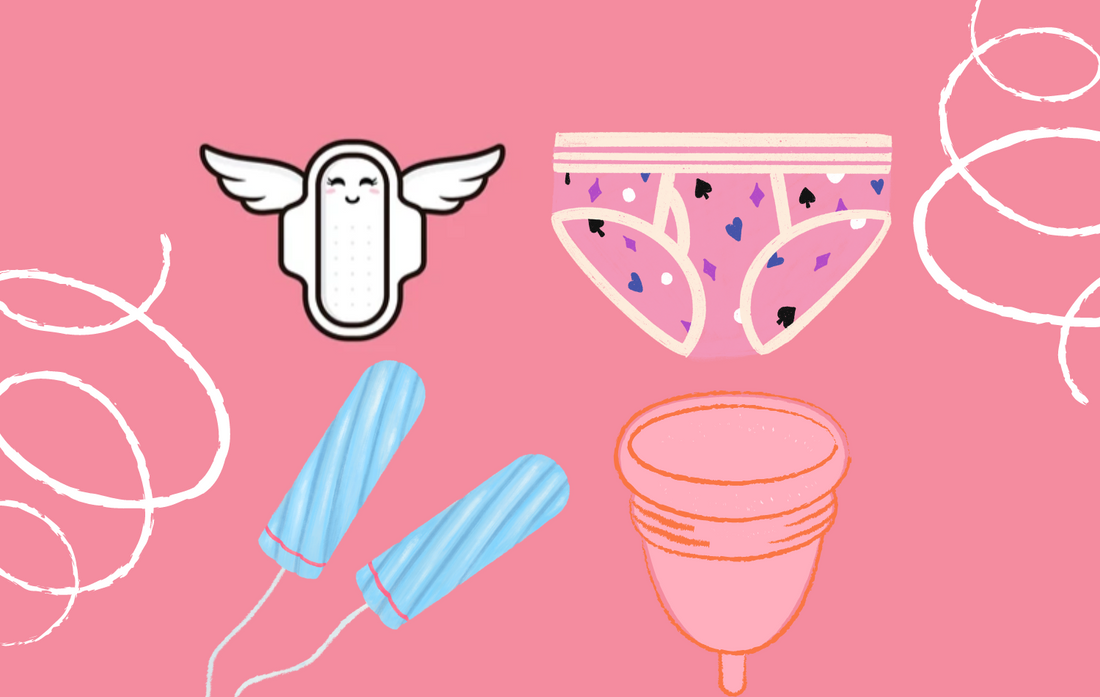 A Quick Comparison: Pads vs. Tampons vs. Period Underwear vs. Period Cups